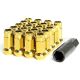 Muteki SR48 Open End Lug Nuts - Yellow Chrome 12x1.50 48mm