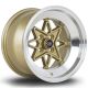 Rota Hachi 15x9 4x114.3 ET0 Wheel- Gold with Polished Lip