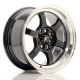 JR Wheels JR12 15x7.5 ET26 4x100/108- Gloss Black w/Machined Lip