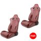 NRG Innovations Reclining Racing Seat - Maroon Vinyl with Arrow Pattern - Pair