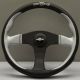 Personal Pole Position Black/Silver Leather Steering Wheel 330mm with Black Spokes