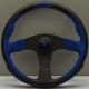 Personal Pole Position Black/Blue Leather Steering Wheel 350mm with Black Spokes