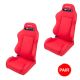 NRG Innovations Reclining Racing Seat - Red Cloth with Red Stitching - Pair