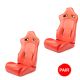 NRG Innovations Reclining Racing Seat - Red Vinyl with Arrow Pattern - Pair