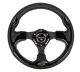 NRG Innovations Reinforced Steering Wheel (320mm) Black w/Gloss Black Trim