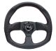 NRG Innovations Reinforced Steering Wheel (320mm Horizontal / 330mm Vertical) Leather w/Red Stitching