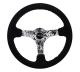 NRG Innovations Reinforced Steering Wheel (350mm / 3in. Deep) Black Suede w/Hydrodipped Digi-Camo Spokes