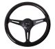 NRG Innovations Classic Wood Grain Steering Wheel (350mm) Black Paint Grip w/Black 3-Spoke Centre