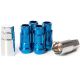 Muteki SR48 Open End Locking Lug Nut Set of 4 - Blue 12x1.25 48mm