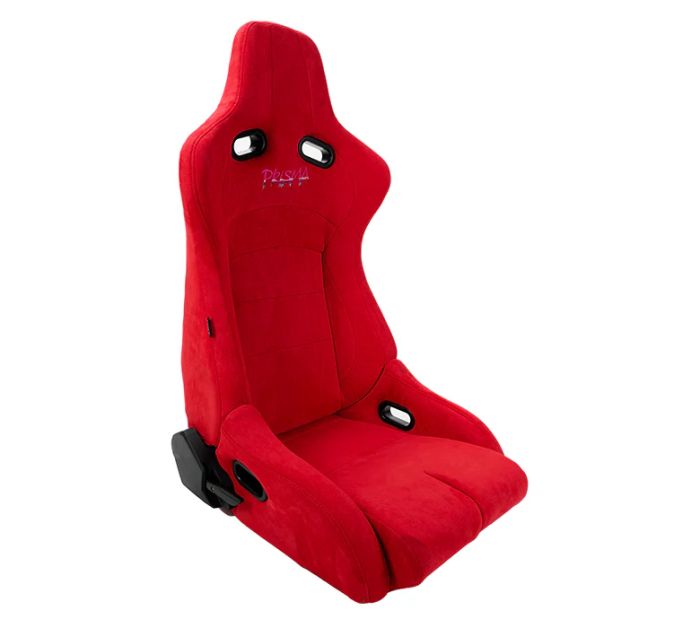 Red NRG Fiberglass Bucket Racing Seat – Woven Fabric, Sports Specs, Includes Cushion 4 thumbnail image