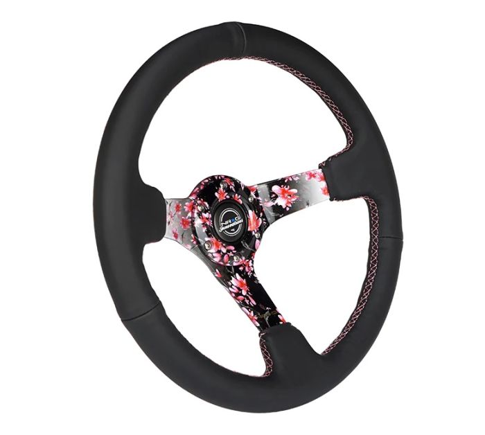 NRG   350mm ステアリング 白 NRG 350mm Sport Steering Wheel (2 Deep) White Leather with