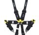 NRG Innovations FIA 6 Point Harness 2" Shoulder Belt for HANS Device/ Rotary Cam Lock Buckle/ 3" Waist Belt - Black