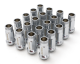 Muteki SR48 12x1.50 48mm Satin Silver Open End Lug Nuts