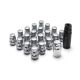 Muteki SR35 Close End Lug Nuts w/ Lock Set - Satin Silver 12x1.50 35mm