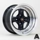 AutoStar Classic 15x8 ET0 4x100/4x114.3 Wheel- Black with Polished Lip