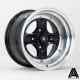 AutoStar Classic 15x9 ET0 4x100/4x114.3 Wheel- Black with Polished Lip