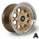 AutoStar Sprint 15x8 ET10 4x100/4x108 Wheel- Gold with Polished Lip
