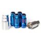 Muteki SR48 Open End Locking Lug Nut Set of 4 - Burning Blue Neon 12x1.25 48mm