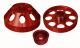 Torque Solution Hyundai Genesis Coupe 3.8L (10+) Lightweight Water Pump, Crank & Alternator Pulley Combo - Red