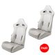 NRG Innovations Reclining Racing Seat - Grey Vinyl with Arrow Pattern - Pair