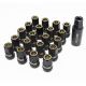 Muteki HR38 Open End Lug Nuts 12x1.50 Black Chrome / Yellow Ring