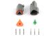 Haltech Plug and Pins Only - Matching Set of Deutsch DT-3 Connectors  (DT06-3S + DT04-3P) - ( 13 Amp)
