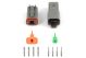 Haltech Plug and Pins Only - Matching Set of Deutsch DT-4 Connectors  (DT06-4S + DT04-4P) - ( 13 Amp)