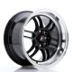 JR Wheels JR7 15x8 ET35 4x100/114.3- Gloss Black w/Machined Lip