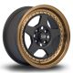 Rota Kyusha 15x7 4x100 ET38 Wheel- Flat Black with Bronze Lip