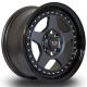 Rota Kyusha 15x7 4x100 ET38 Wheel- Flat Gunmetal with Gloss Black Lip