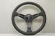 Nardi Deep Corn Perforated Leather Steering Wheel 330mm with Red/White/Green Section Stitching and Black Spokes