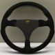 Personal Formula Racing Suede Steering Wheel 320mm with Yellow Stitching and Black Spokes