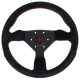 Personal Neo Grinta Suede Steering Wheel 330mm with Red Stitching and Black Spokes