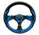 NRG Innovations Reinforced Steering Wheel (320mm) Black w/Blue Trim