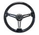 NRG Innovations Reinforced Steering Wheel (350mm / 3in. Deep) Black Multi Colour Flake Wood w/ Black Matte Centre