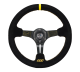 NRG Innovations 350mm / 3" Deep Reinforced Series Steering Wheel -  Zwing Special Edition - Suede with Gold Stitching and Zwing Logo