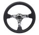 NRG Innovations Reinforced Steering Wheel (350mm / 3in. Deep) Blk Leather w/Hydrodipped Digi-Camo Spokes