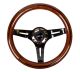 NRG Innovations Classic Wood Grain Steering Wheel (310mm) Dark Wood & Black Line Inlay w/Blk Chrome 3-Spoke Centre