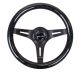 NRG Innovations Classic Wood Grain Steering Wheel (310mm) Black Sparkle w/Blk 3-Spoke Centre