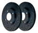 Black Diamond Nissan 370Z (09+) Rear Drilled and Grooved Vented Brake Discs (Pair) (350mm)