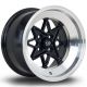 Rota Hachi 15x9 4x114.3 ET0 Wheel- Black with Polished LIp