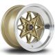 Rota Hachi 15x9 4x100 ET0 Wheel- Gold with Polished Lip
