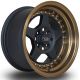 Rota Kyusha 15x8 4x100 ET0 Wheel- Flat Black with Bronze Lip