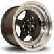 Rota Kyusha 15x9 4x100 ET0 Wheel- Black with Polished LIp