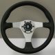 Nardi Gara Leather Steering Wheel 350mm with Black Stitching and Satin Spokes