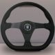 Nardi Gara Sport Leather Steering Wheel 350mm with Red Stitching and Black Spokes