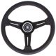 Nardi Classic Leather Steering Wheel 330mm with Grey Stitching and Black Spokes