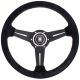 Nardi Classic Suede Steering Wheel 360mm with Black Stiching and Black Spokes