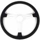 Nardi Classic Leather Steering Wheel 390mm with Grey Stitching and Satin Spokes