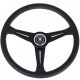 Nardi Classic Leather Steering Wheel 390mm with Grey Stitching and Black Spokes